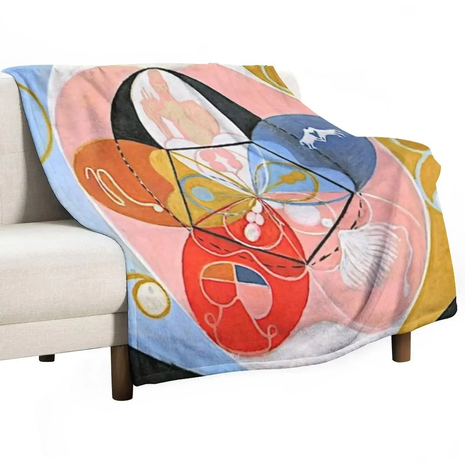 Hilma af klint art - group iv Throw Blanket Soft Plaid Flannel Blankets