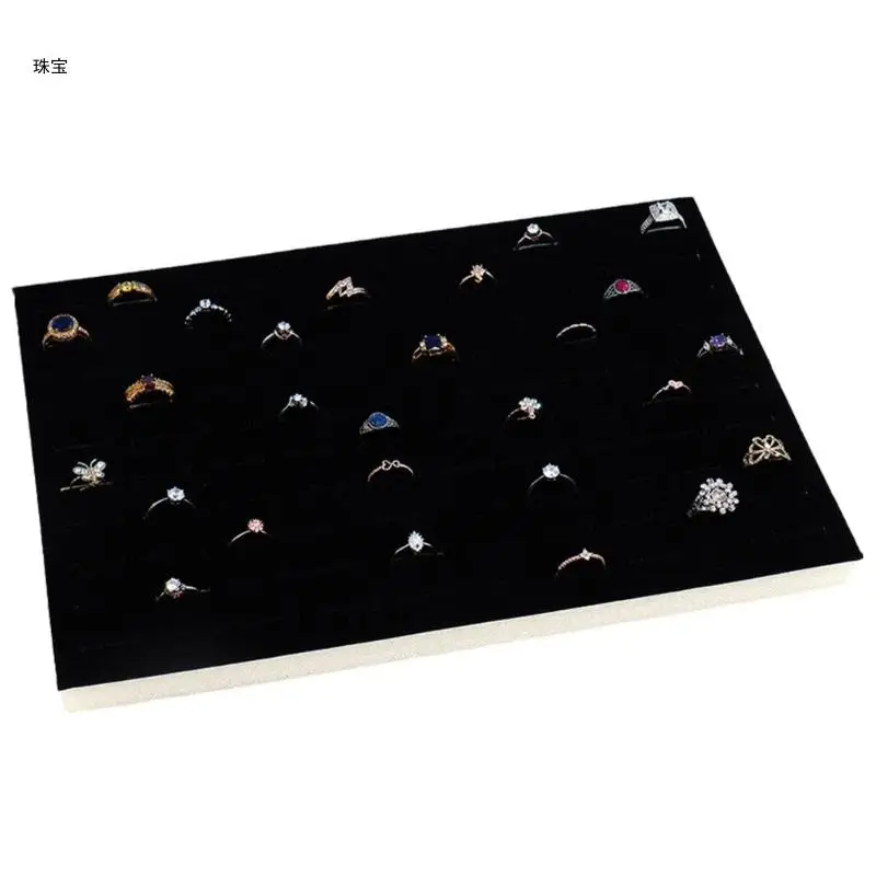 Jewelry Foam Tray DIY Inserts Liners 100 Holes Velvets Jewellery Rings Showcase Pad Earrings Hole Tray Holder