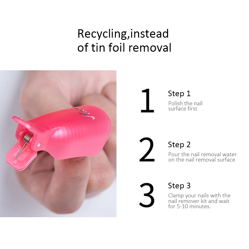 10pcs กาวเล็บ Remover พลาสติกเล็บ Wraps คลิป UV GEL Polish Remover ทําความสะอาดของเหลวสําหรับกําจัดเคลือบเงาเล็บเครื่องมือ