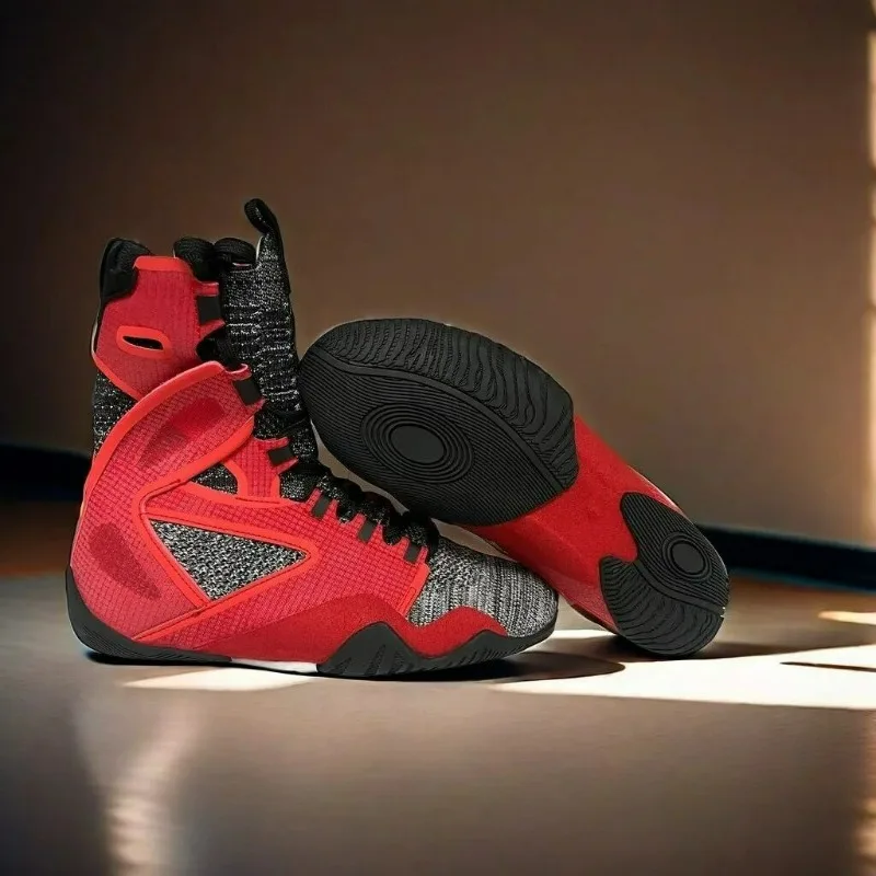 Professional Wrestling Shoes Men Black White Boxing Shoes for Mens Anti-Slip Fighting Shoe Man Rubber Sole Indoor Sports Shoes