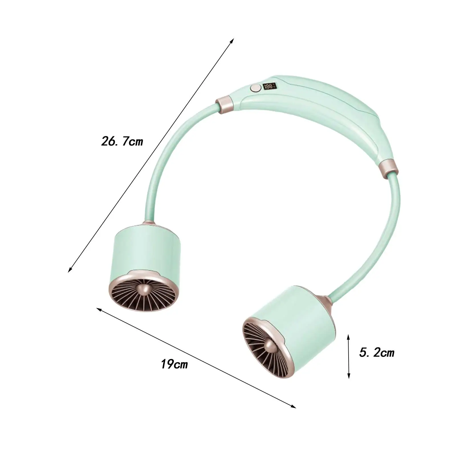 Neck Hanging Fan Adjustable Rechargeable Neck Cooling Fan Portable Necklace Fan for Camping Travel Sports Indoor Outdoor Hiking