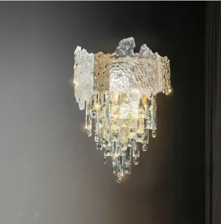 French Wall Lamp Living Room Background Wall Light Advanced Sense Light Luxury Crystal Lamps Personality Bedroom Lights 2024 New
