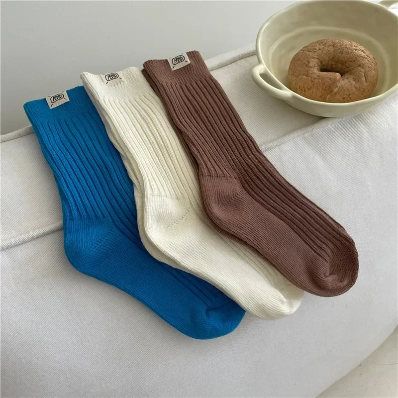 5 Colors Women's Socks Spring and Summer Thin Breathable Ruffle Edges Socks All Cotton Cute Women's Socks White Coffee Blue Pink