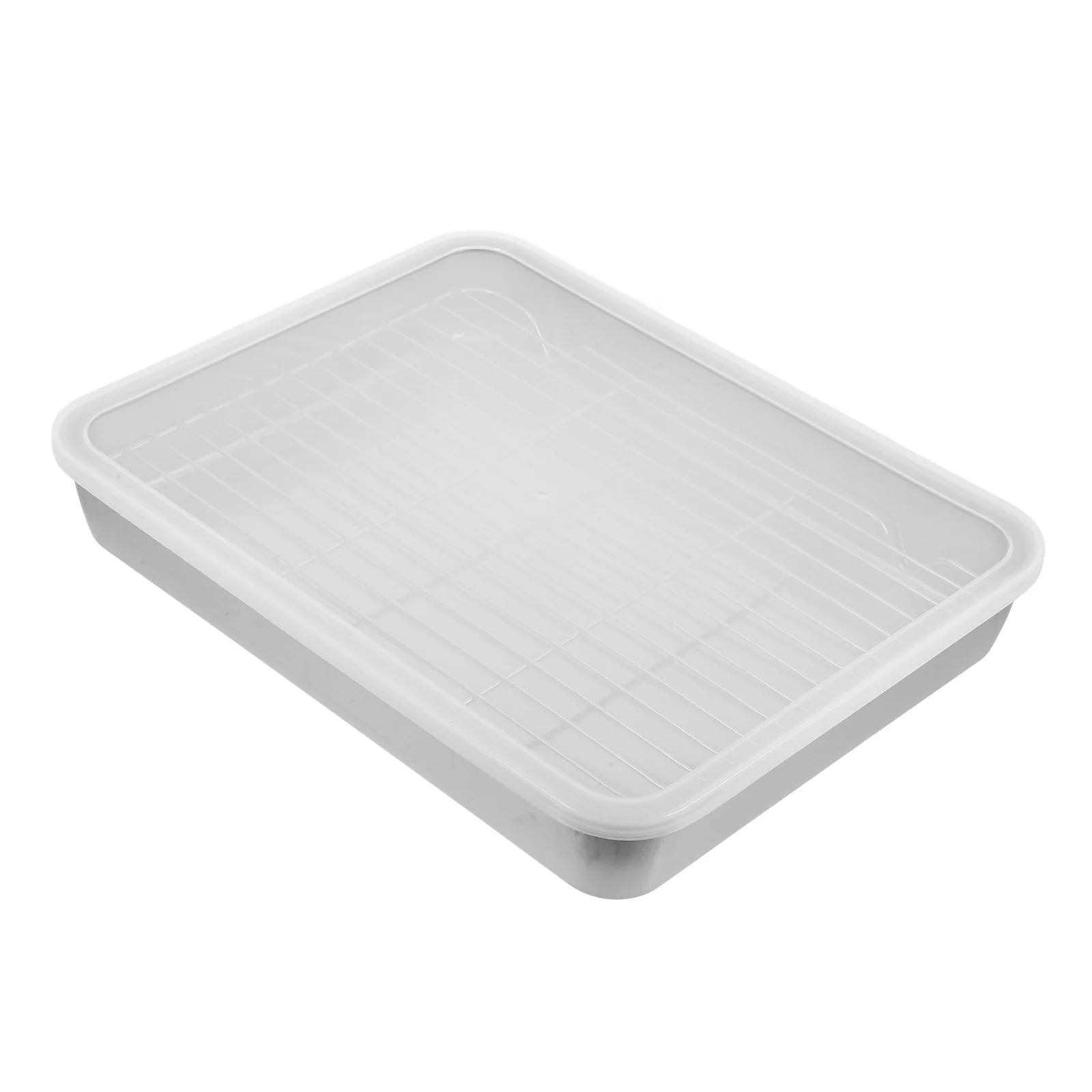 

Rectangular Stainless Steel Roasting Pan Set with Wire Rack for Even Heat Distribution Baking Cookies Roast Meat Oven Tray