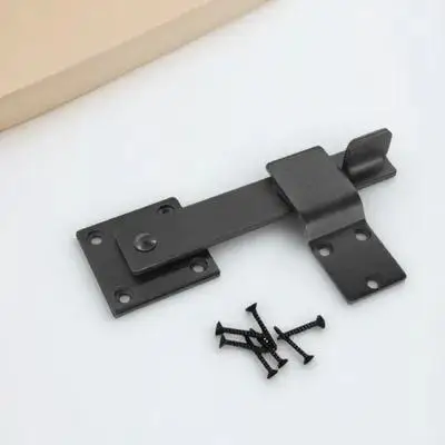 

1 set 1 Set Barn Door Latch Hardware 180 Degree Iron Gate Lock Sliding Door Clasp For Bathroom Garden Fence Wrought Metal Catch