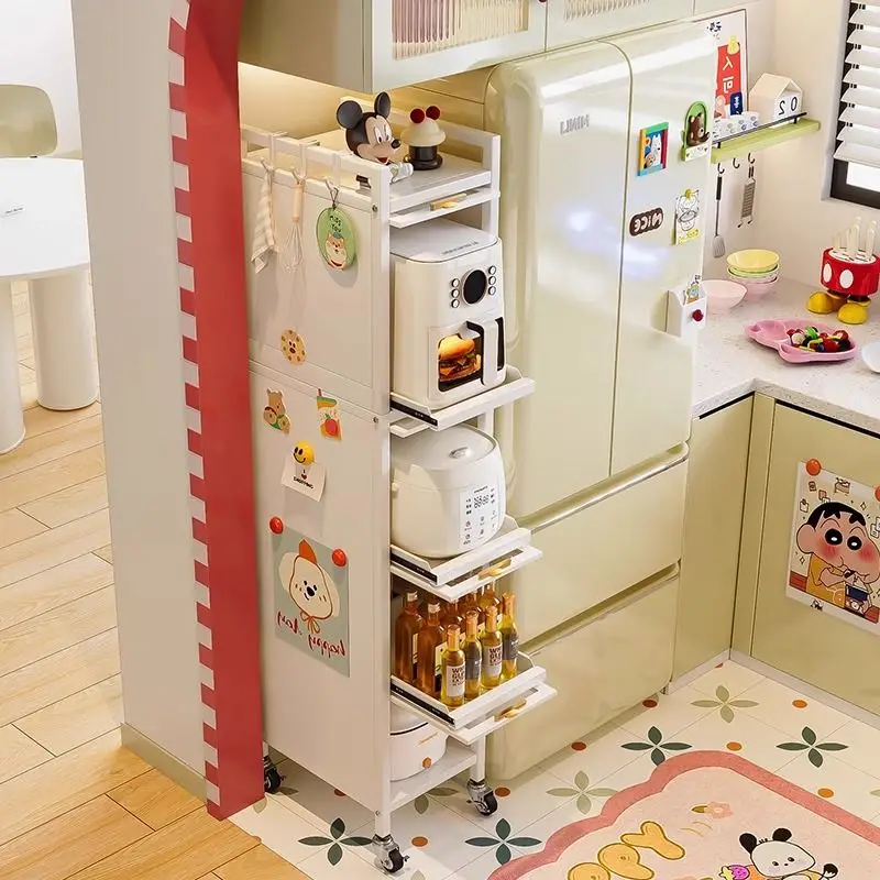 

Porcelain Luoya crevice storage cabinet, drawer type, refrigerator side narrow edge, kitchen rack, and storage in the gap behind