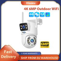Hiseeu 4K 6MP Outdoor WiFi Camera, Double Screen, Dual Lens, Color Night Vision, 2-way Audio, Auto Tracking, AI Human Detection