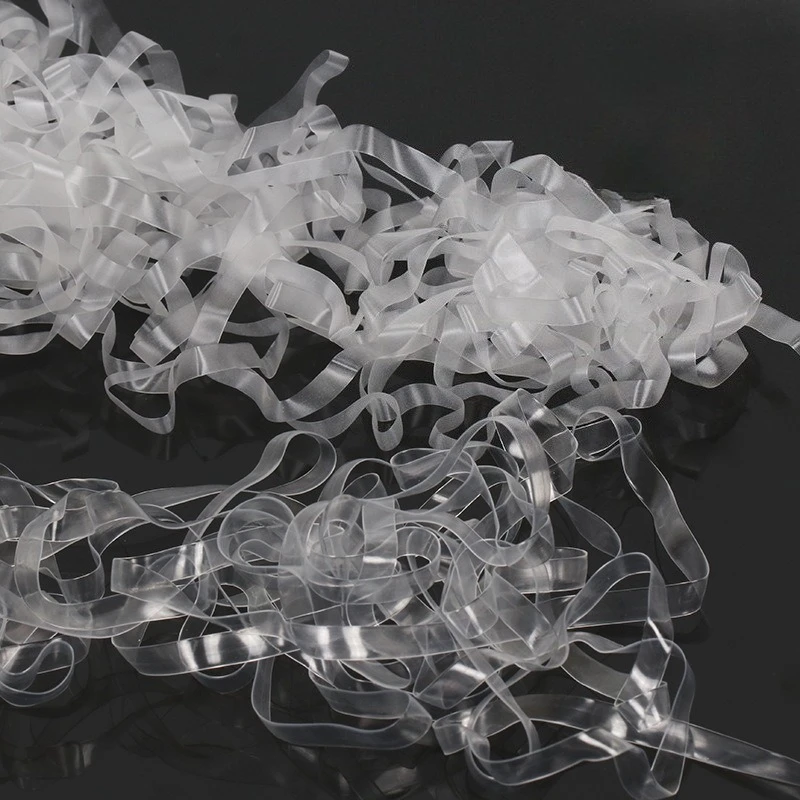 

5mm/6mm TPU Matte Elastic Band Anti-slip Transparent Shoulder Straps High-elasticity Accessories for DIY Sewing Material