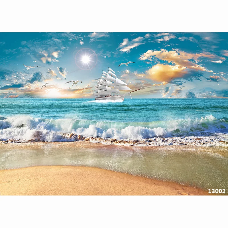 Beach Holiday Sunshine Summer Photography Backdrops Prop Tropical Landscape Living Room  Studio Background JK-01