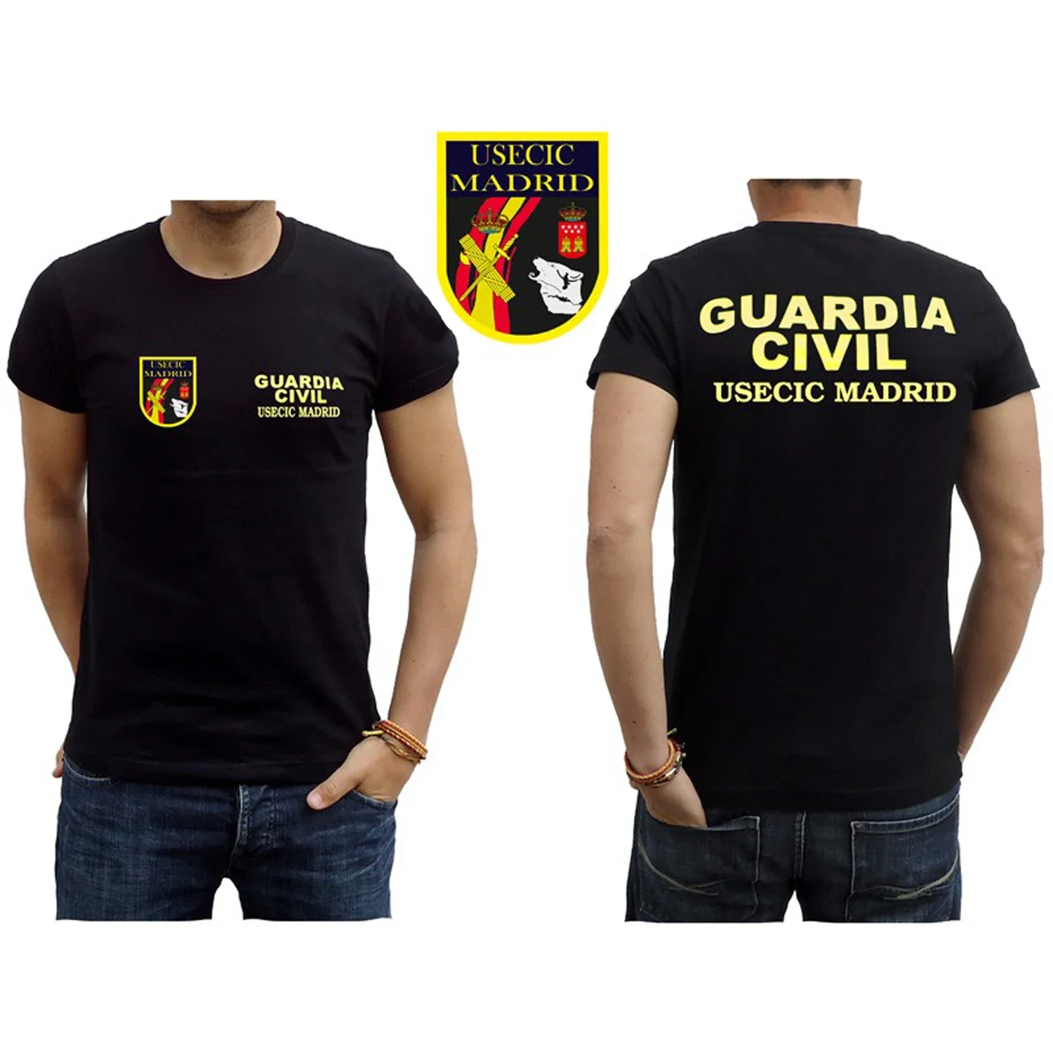 

España Guardia Civil USECIC MADRID T-Shirt 100% Cotton O-Neck Summer Short Sleeve Casual Mens T-shirt Size S-3XL
