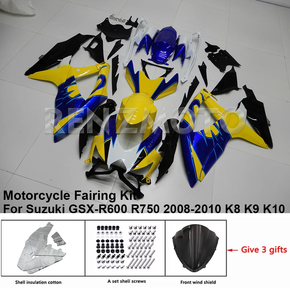 

Motorcycle Set Body Kit Fairing For Suzuki GSX-R600 R750 2008-2010 K8 K9 K10 Plastic Accessories Injection Bodywork S0608-107a