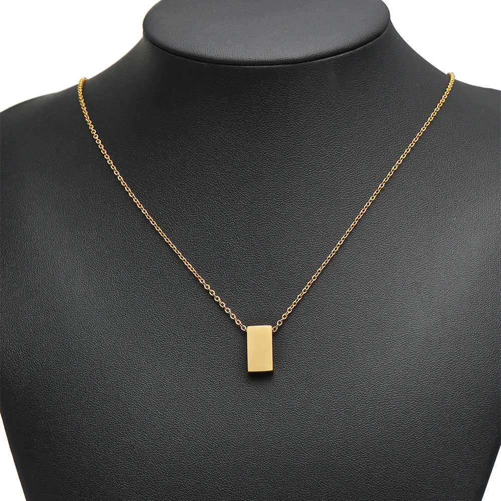 5Pcs Stainless Steel Rectangular Block Beads Hole Bead Spacer Beads for DIY Jewelry Making Necklace Bracelet Components 8x15mm