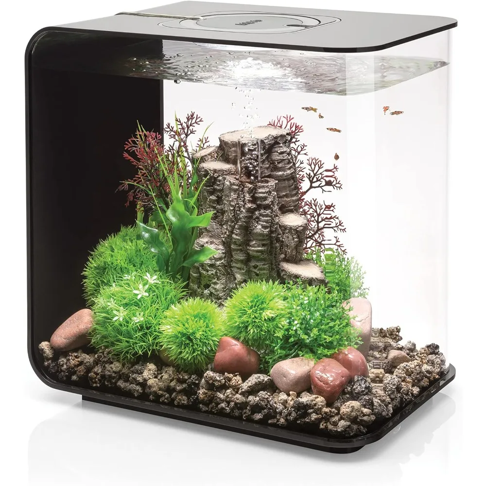 

8 Gallon Aquarium Fish Tank, 30 Acrylic with White LED Lights, Professional Filtration for Tabletop Display, Modern Aquariums