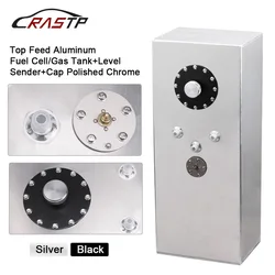 Universal High Quality Aluminum 57L Fuel Tanks Mirror Polish Fuel Cell with Cap/Foam Inside with A Set Sensor
