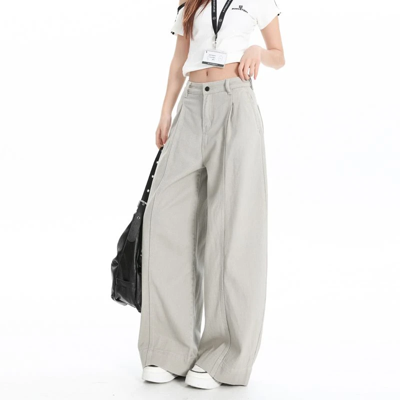 

ZHISILAO Новые широкие джинсы-багги для женщин, винтажные, в стиле Y2K, шикарные, длиной в пол, из денима, уличная мода, весна-лето 2026