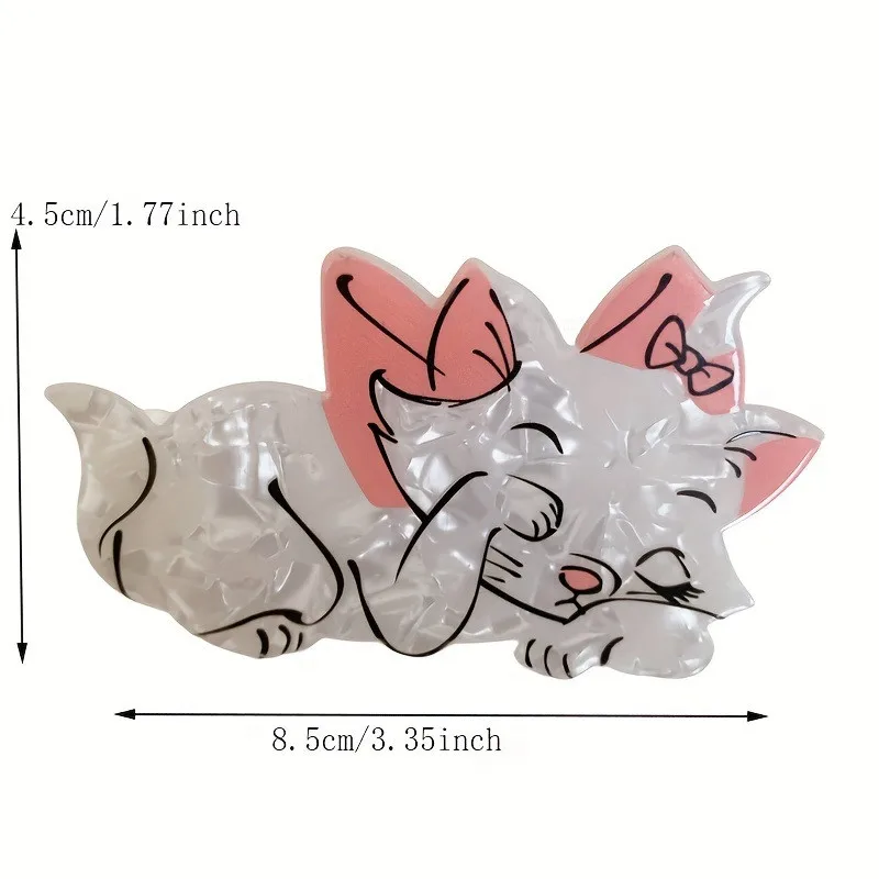 Kreative Niedliche Cartoon-Katzen-Haarspange Tier-Acetat-Haarklammer Mädchen Krabben-Haarspange Persönliche Haarklammer Haaraccessoires für Frauen – Detail 4