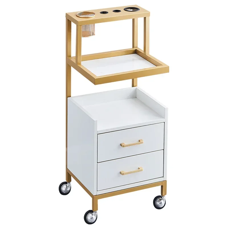 Makeup Manicure Salon Trolley Cosmetic Drawers Cleaning Rolling Salon Trolley Utility Carrito Auxiliar Salon Furniture