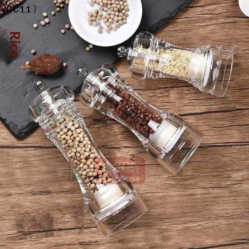 1Pcs Pepper Grinder- Acrylic Salt And Pepper Shakers Adjustable Coarseness By Ceramic Rotor Kitchen Accessories〔CC11〕