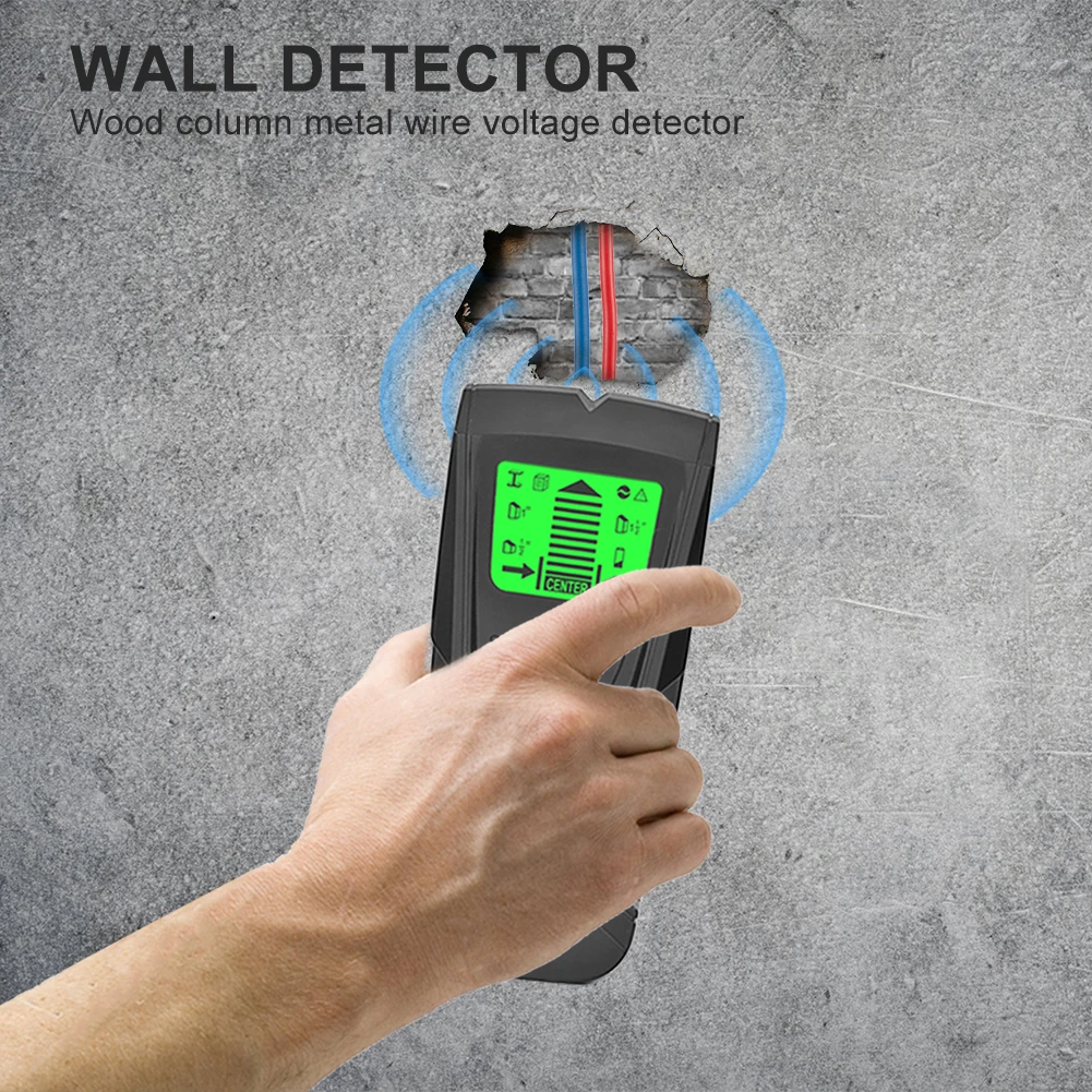 Detector de Metales de profundidad profesional, buscador de tachuelas de mano 3 en 1, Sensor de escáner de pared para detección de alambre, buscador