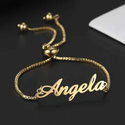 My Shape Custom Name Bracelets for Women Hebrew Customized Personalized Name Necklace Letter Choker Stainless Steel Jewelry Gift