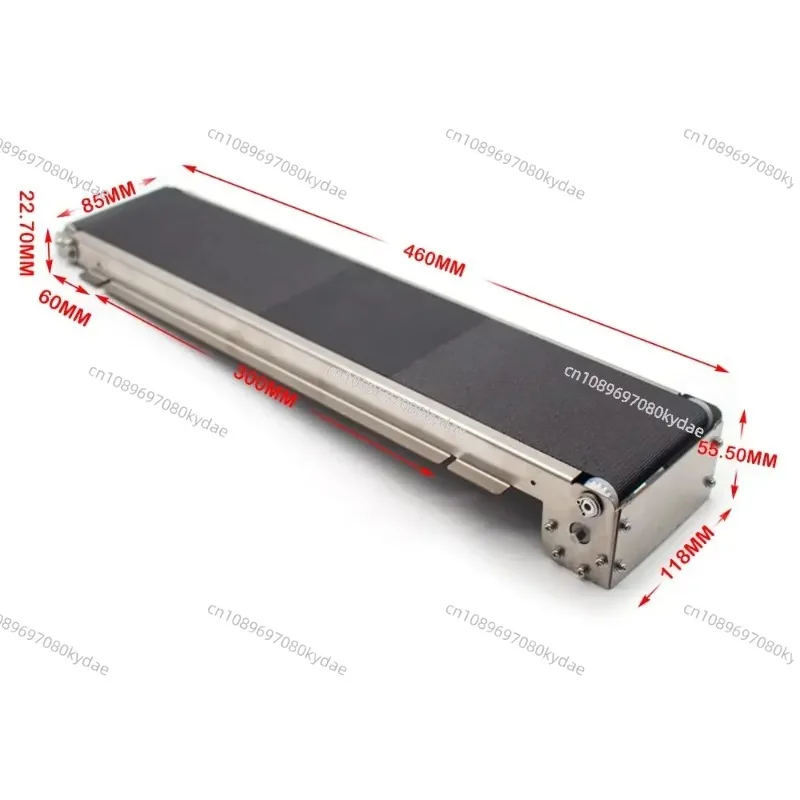 460x85MM DC24V Stainless Steel Mini Conveyor Vending Machine Track Cargo Lane Automatic Conveyor Belt Load 3.5-5KG 35RPM