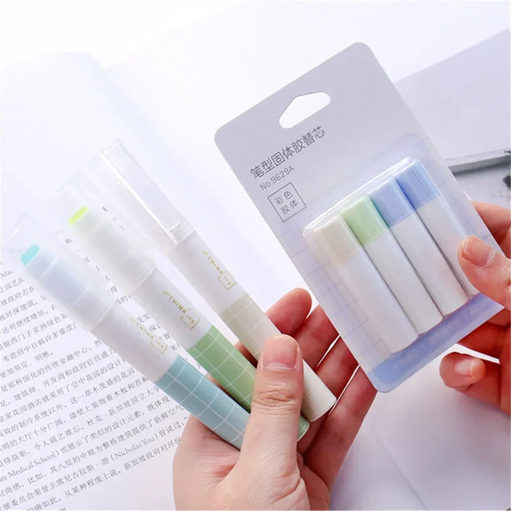 New Jelly Color Fast Dry Cute Glue Stick Pen Shape Solid Glue Stick DIY Scrapbooking Diary Notebook Envelope Sealing Stickers