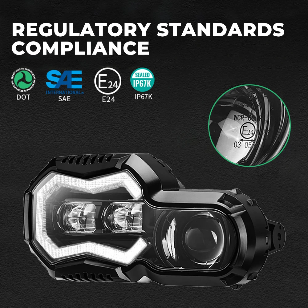 New E24-mark Headlights For BMW F800GS F800R F 650 700 800 GS F 800GS ADV Adventure Complete LED Projector Headlight Assembly