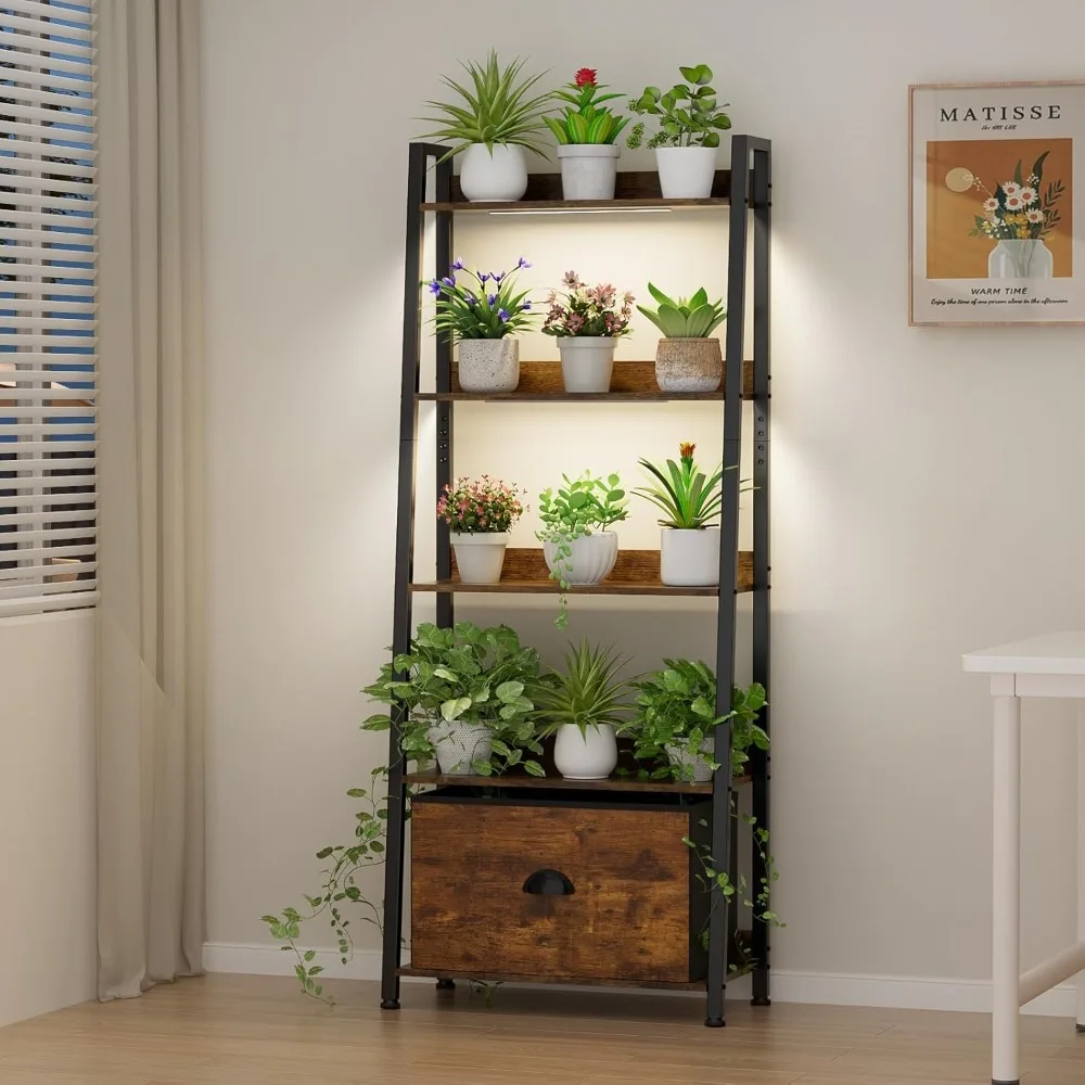 

Plant Stand Indoor with Grow Lights, 5 Tier Tall Shelf, 63" Wide Plant Rack for Multiple Plant Heavy Duty Shelves