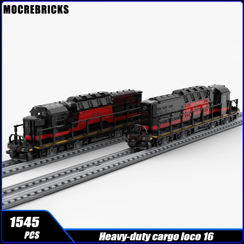 City Railway Heavy-Duty Cargo locomotive 16 Wheeler Building Block Assemble Train Model Brick Toy Children Festival Gifts