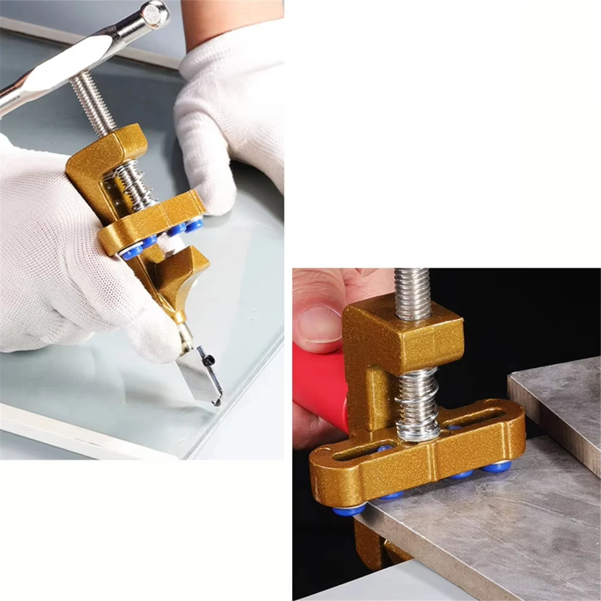 N18R 1set Tile Cutter 2 in 1 Glass Tile Cutter Manual Glazed Tiles Mirror Cutting Machine Opener Home Improvement Black