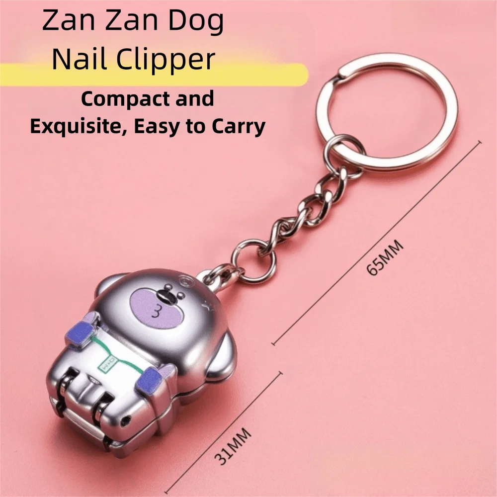 Zan الكلب شكل مسمار المقص المفاتيح الفولاذ المقاوم للصدأ طوي أظافر المتقلب كيرينغ صغير أظافر المقص الأصدقاء