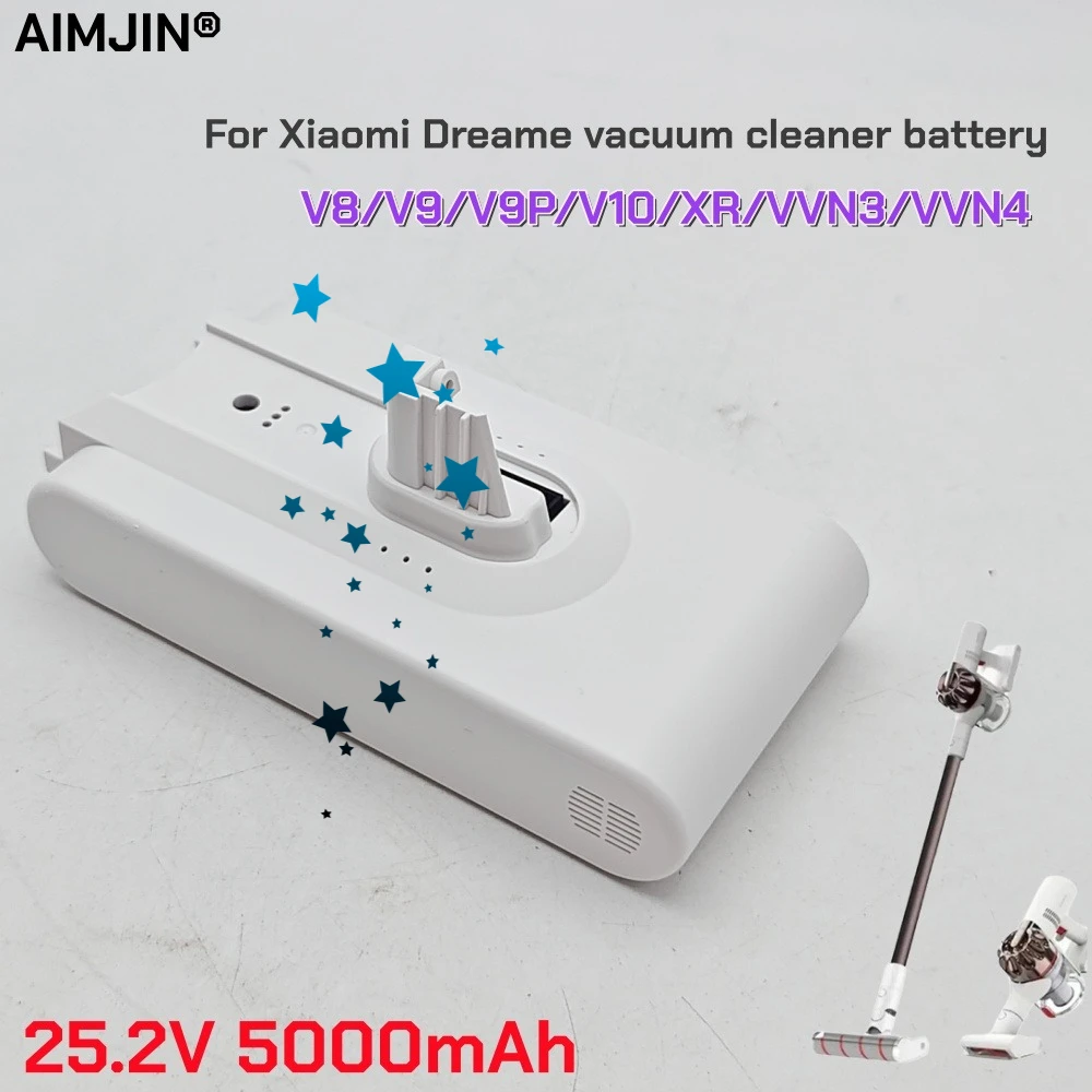 25.2 فولت 5000 مللي أمبير لشاومي Mijia مكنسة كهربائية V8 V9 V9B V9P V10 VVN3 VVN4 Dreame مكنسة كهربائية 18650 بطارية ليثيوم أيون #1