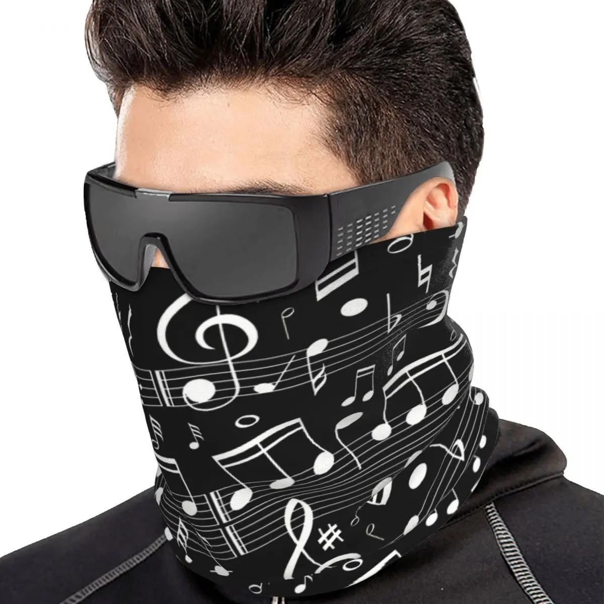 Dancing Music Notes Warm Scarf Unisex Neck Gaiter Winter Headband Wrap Neck