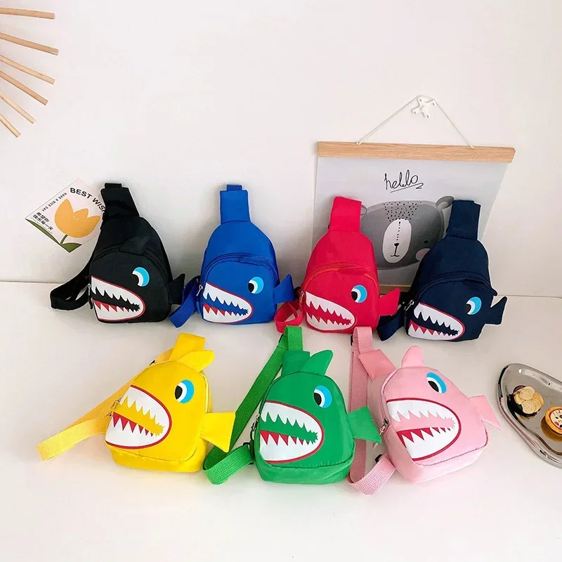 Lovely Cartoon Printing Children Chest Bag Cute Shark Boys Kids Small Shoulder Bags Girls Baby Wallet Coin Purse Crossbody Bag