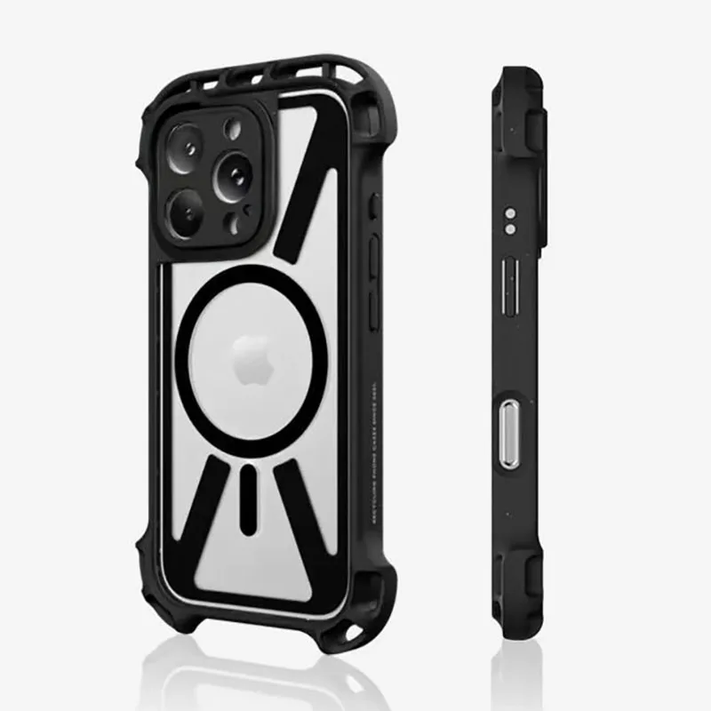 

Creatividad Simple Black Anti Fall Protective Acrylic Border Big Corner Magnetic Phone Case for IPhone 16 Pro 16 Pro Max Cover