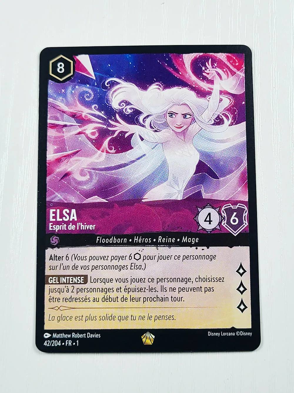 Lorcana Proxy NoneFoil francés/alemán-belle elsa hades malefiz rpinzel stich TCG tarjetas de juego