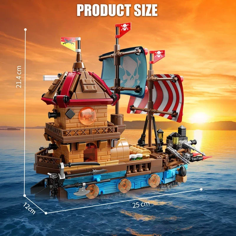 916PCS Medievale Perla Nave Pirata Modello Building Blocks Esperto Creativo Avventura Barca Giocattoli Dei Mattoni Per Il Capretto Regalo Di Compleanno MOC