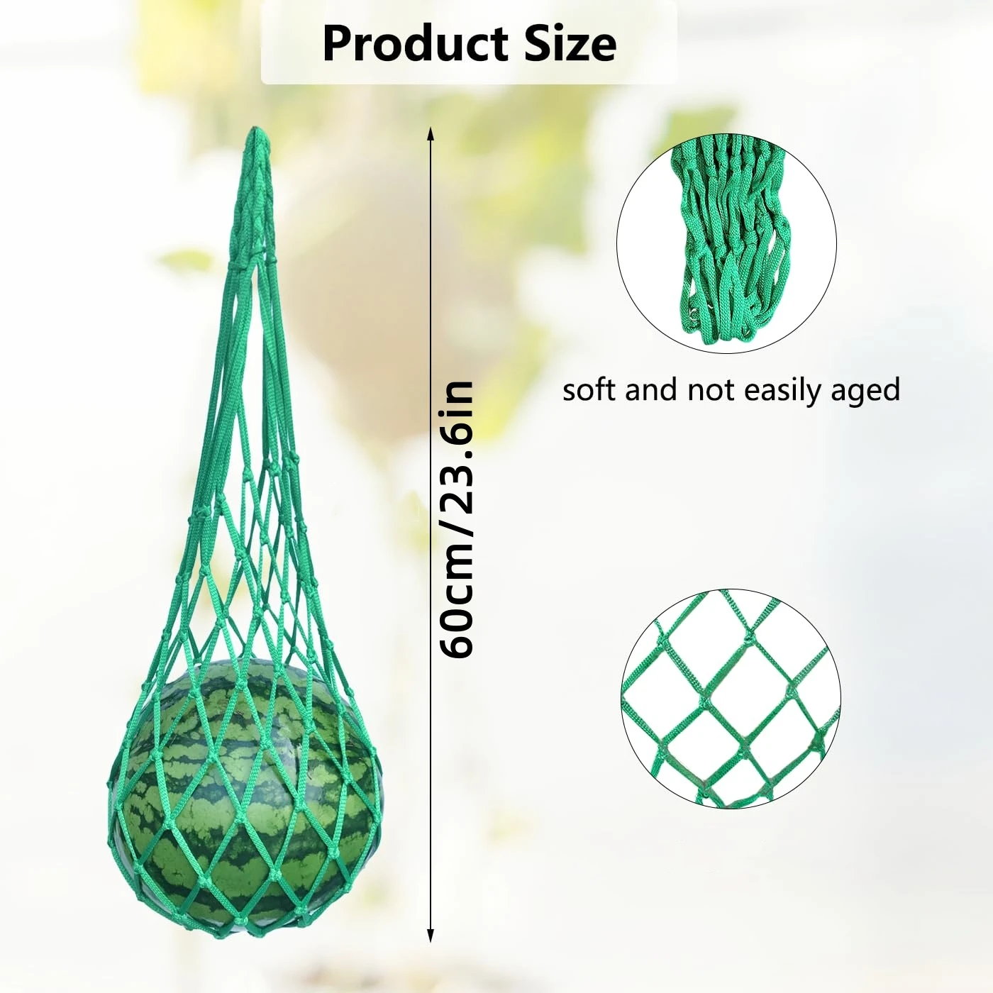 5-Pack Melon Hammock Net Bags – Prevent Fruit Falling, Ideal for Growing Cantaloupe, Pumpkin