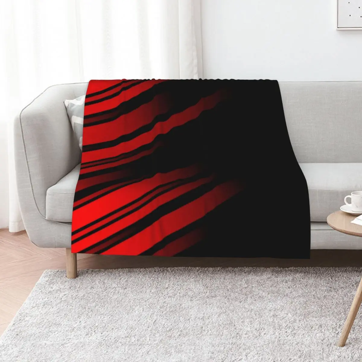 Red and Black Stripes Minimal Design Throw Blanket sofa bed christmas gifts Summer blankets ands Plaid on the sofa Blankets