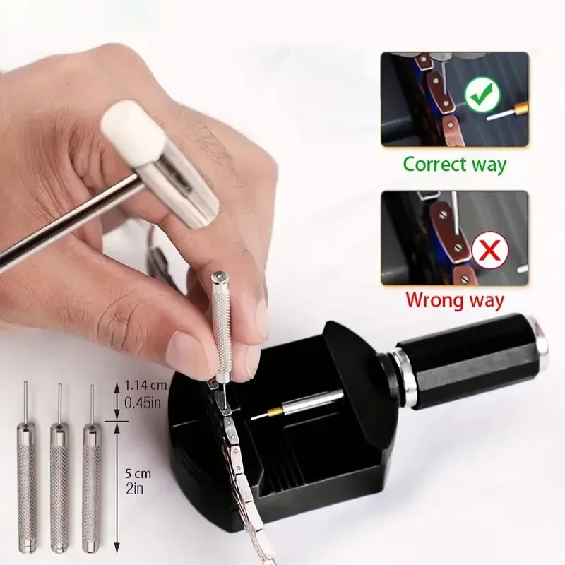 Watch Strap Repair Tool Strap Adjuster Watch Band Tool with Pin Watch Bracelet Link Pin Tool Remover Easy To Remover 11piece set