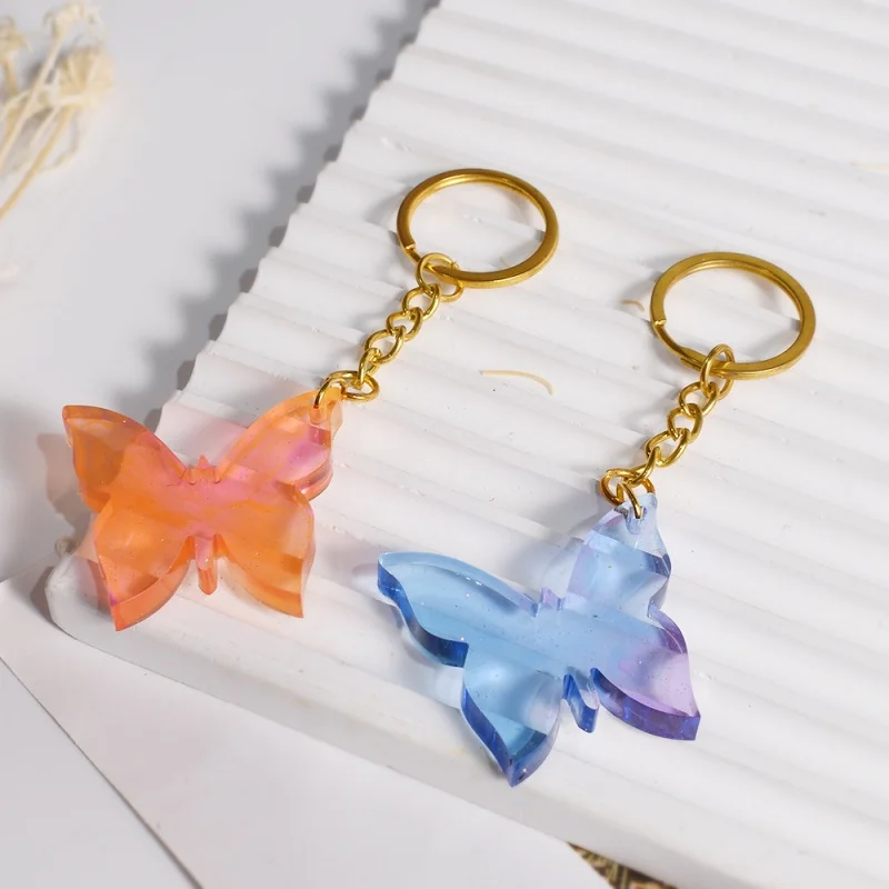 Butterfly Keychain Pendant Silicone Mold DIY Heart-shaped Pendant Crystal Epoxy Resin Molds Crafts Jewelry Casting Tools