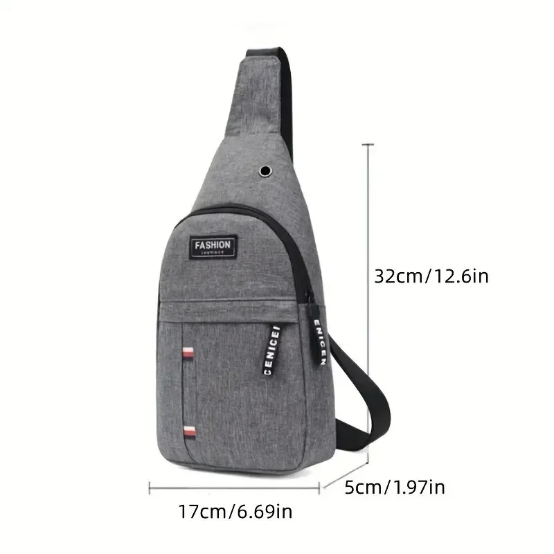 Men\'s Small Canvas Crossbody Chest Bag, Multifunctional Sling Bag For Outdoor Sports Travel Hiking Camping