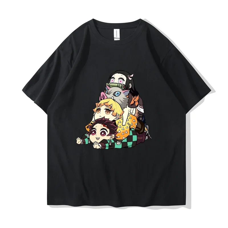 Japanese Anime Cartoon Funny Fashioin Women's T-shirt print ladies T-shirt casual basis O-collar black shirt short sleeve Tshirt