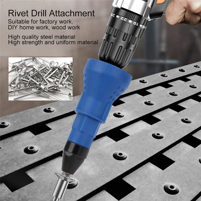 Imagem -06 - Rebite Elétrico Nut Gun Pull Drill Riveter Adaptador de Conversão para Rebitador sem Fio Nozzle Nut Tool Pistola de Pregos Manual Ferramentas de Rebitagem