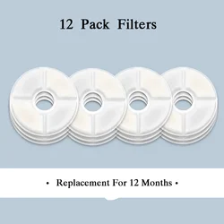 Cat Water Fountain Filter Stainless Steel Top,12 Carbon Filters Pack, Cat Fountain Pet Water Fountain Activated Carbon Filter