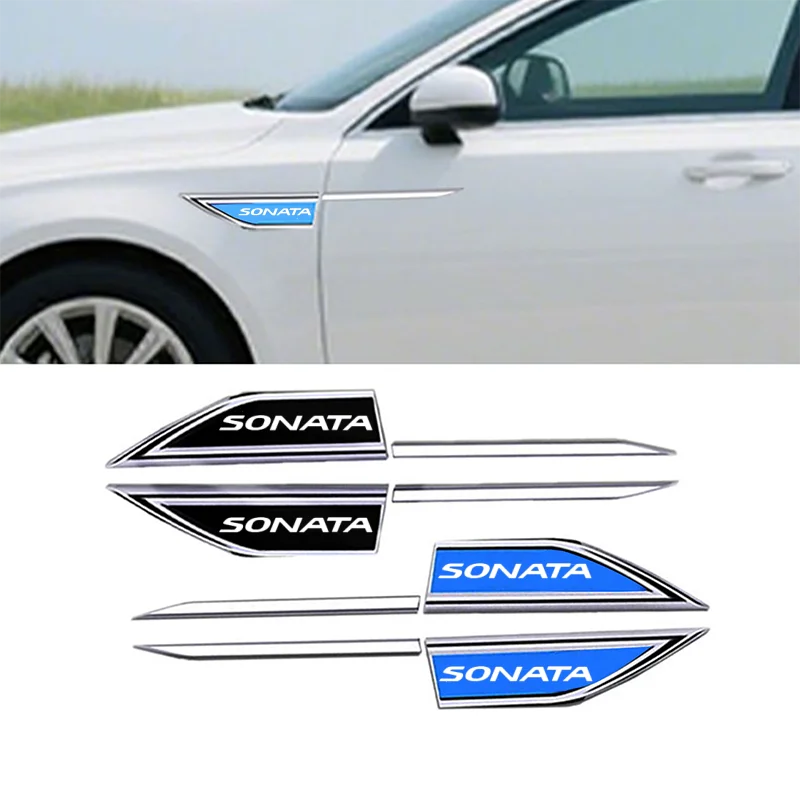 2pcs/Set Car Body Protective Sticker Car Fender Side Blade Stainless Steel Decal For Hyundai Sonata LF 2015 2016 2017 2018 2022