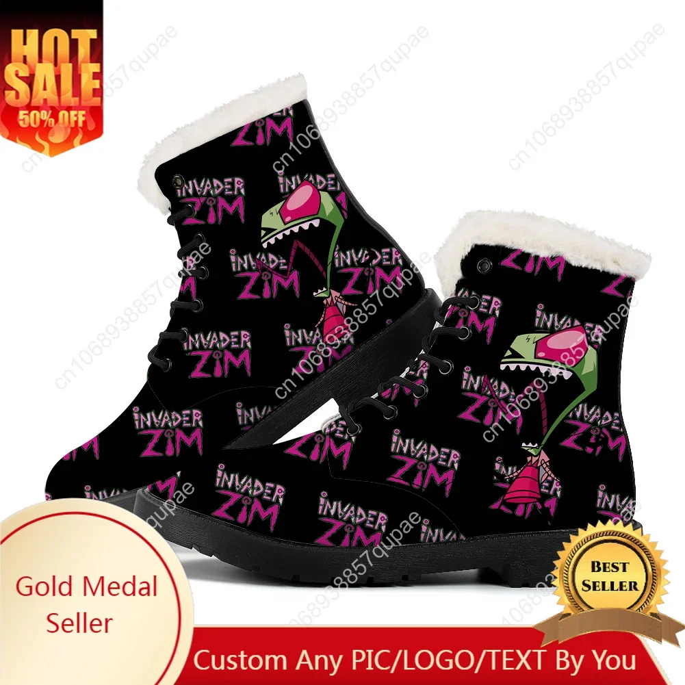 

Плюшевые ботинки Zim Anime: мультяшные, повседневные, для мужчин, женщин и подростков, уличная теплая обувь высокого качества, парные, на заказ