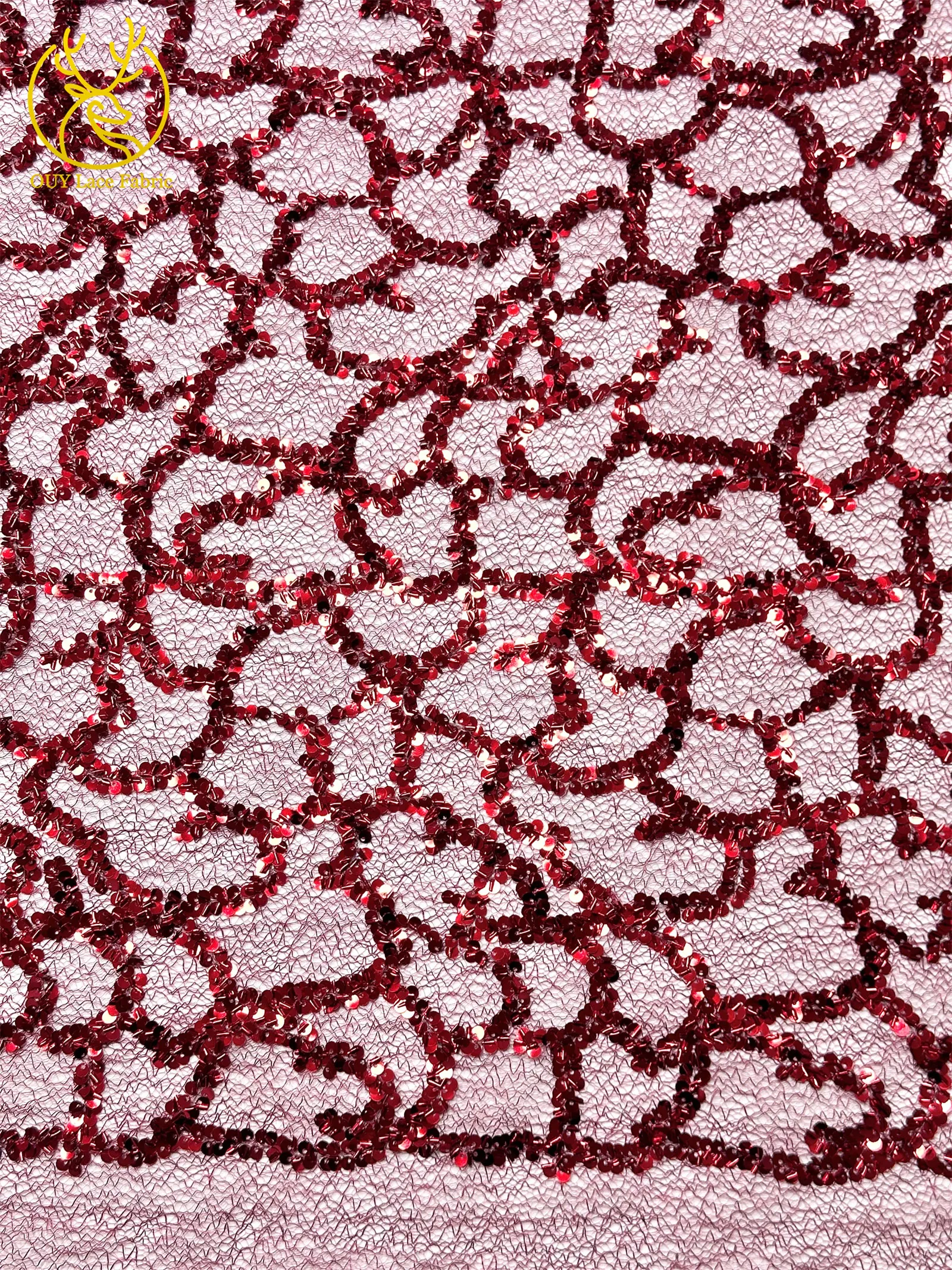 Großhandel Französischer Spitzenstoff 2026 Hochwertiger afrikanischer nigerianischer Pailletten-Spitzenstoff, geeignet für Partykleid-Nähmaterial – Detail 9