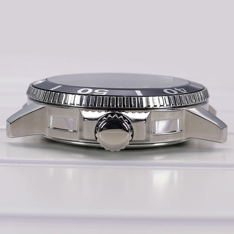 فضي/أسود 42.5 مللي متر حافظة ساعة لـ Mod Starfish T120 Nh35 Nh36 Nh34 Nh38 4R36 حركة 30.5 مللي متر قرص أحادي الاتجاه 120 نقرة #5