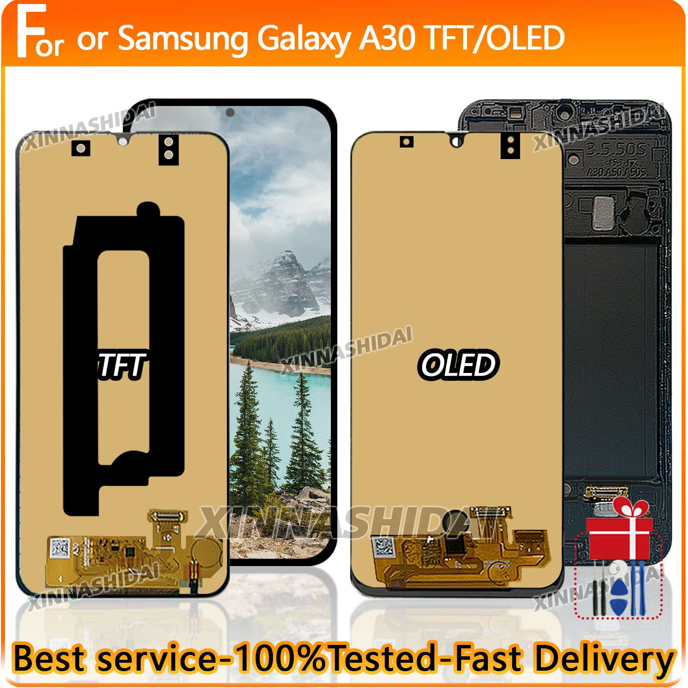100 % Test 6,4 Zoll OLED/TFT-Display für Samsung A30 LCD-Display, Ersatz-Digitizer-Baugruppe